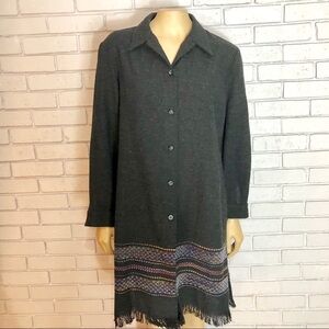 T. Garment Long Lightweight Button Down Jacket